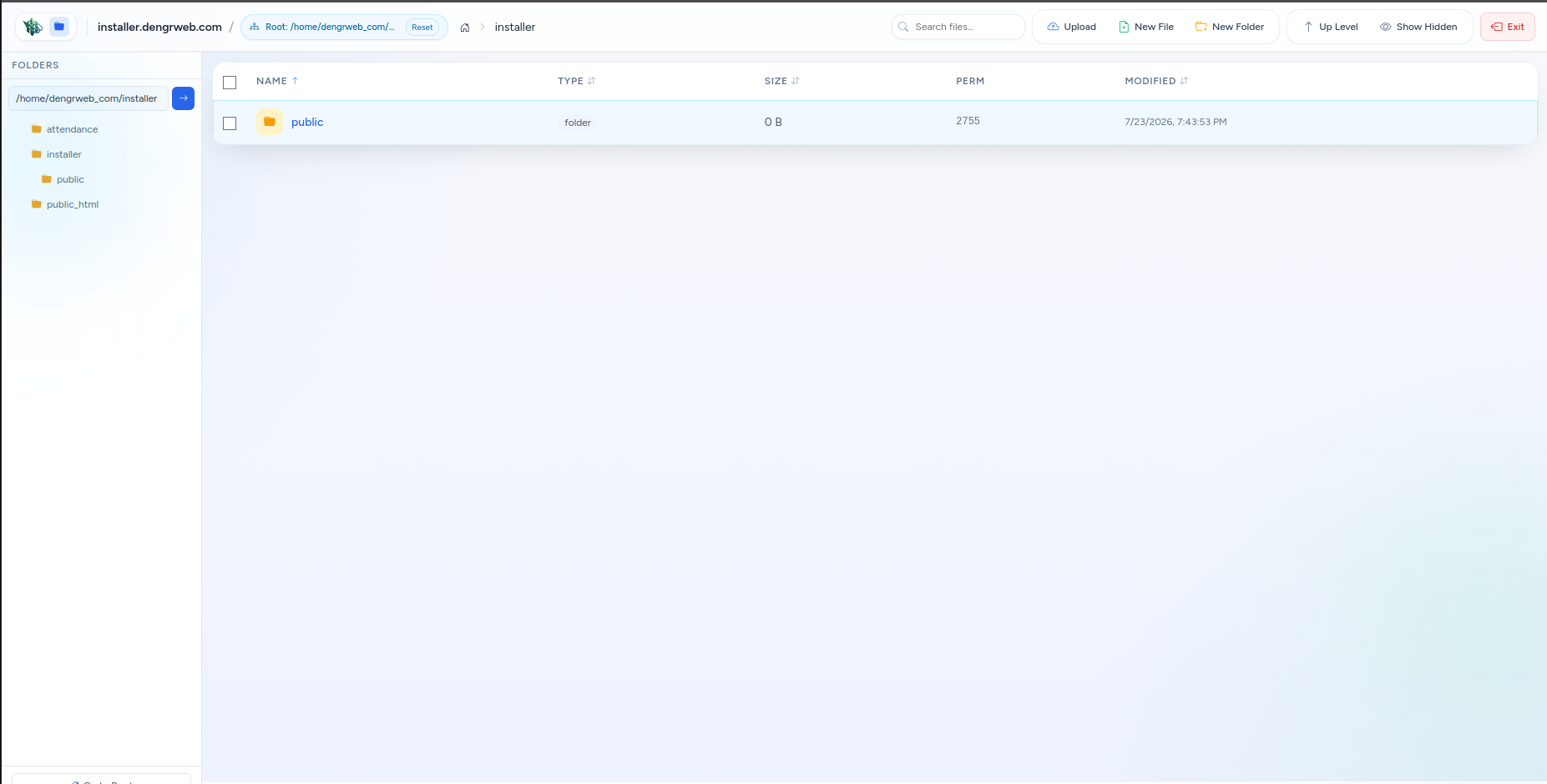 dPanel File Manager screenshot